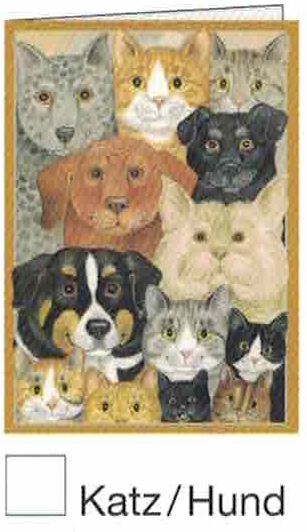 Karte Katz Hund